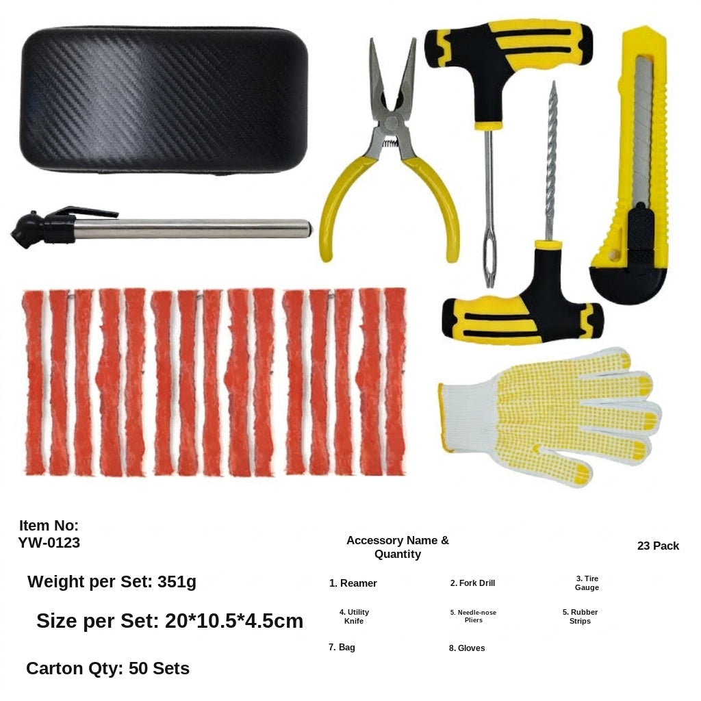 Tire Repair Kit - 61-Piece Emergency Tool Set