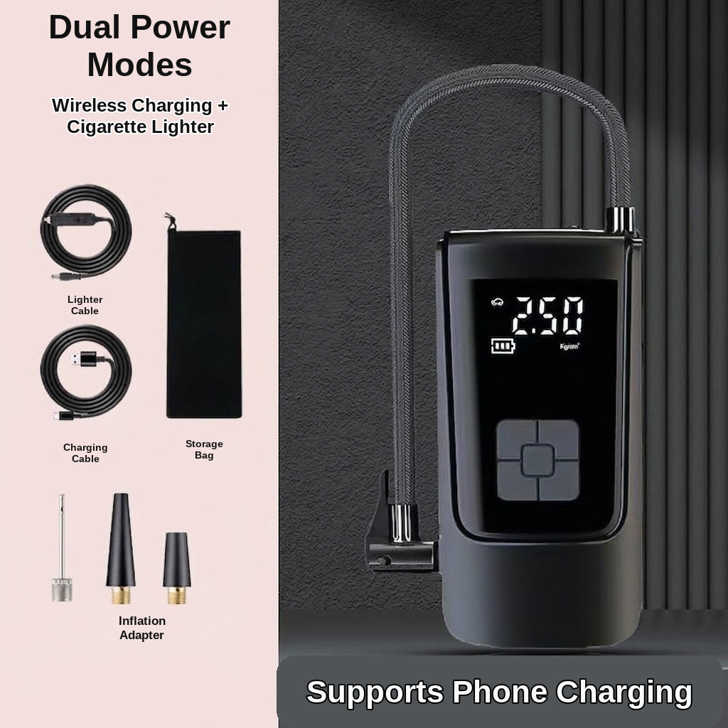 [Kuangjin Exclusive] Portable car, off-road vehicle, bicycle, onboard air pump, wireless dual-mode air pump