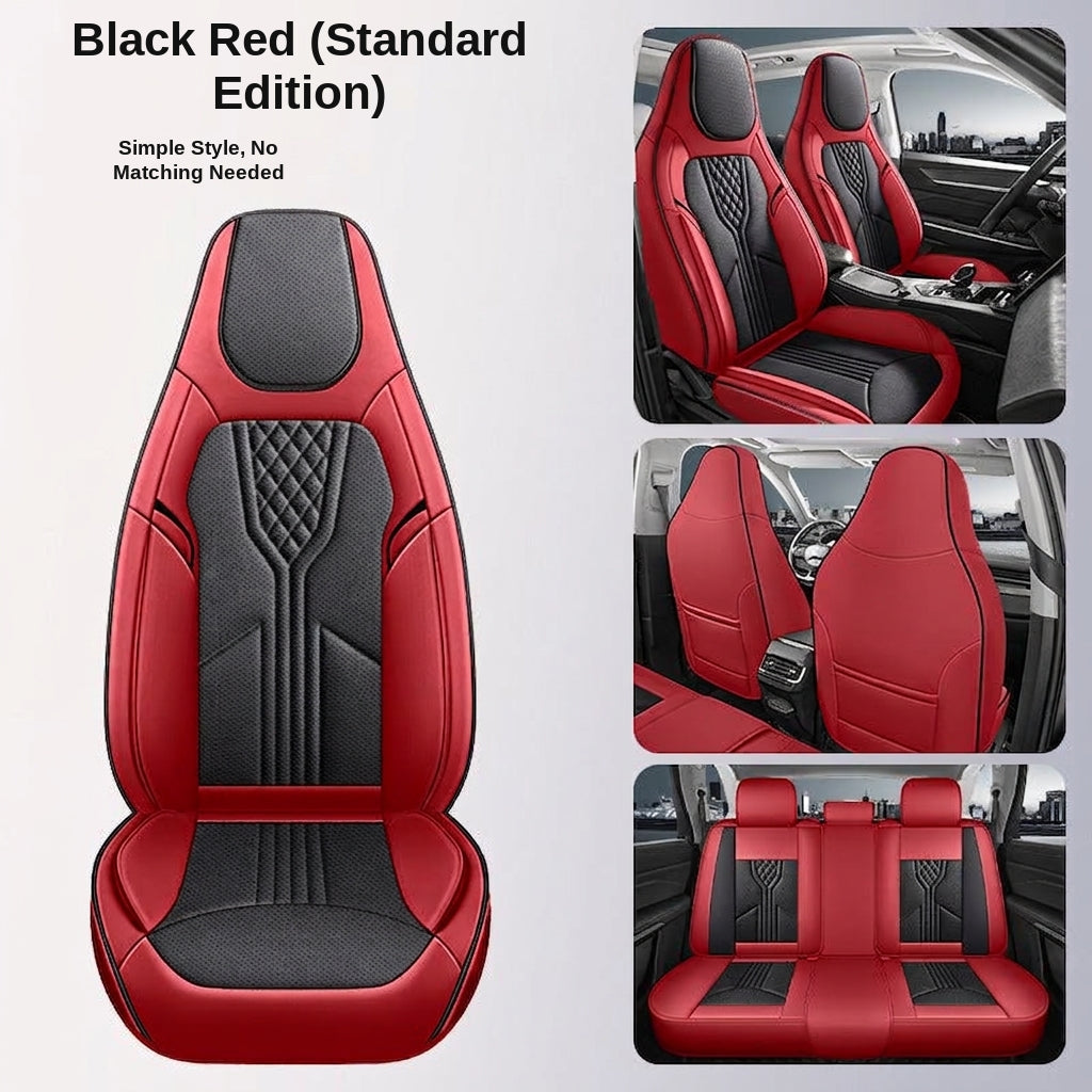 3D Nappa leather car full-coverage integrated headrest cover, all-season universal sports seat cover, leather seat cushion manufacturer wholesale