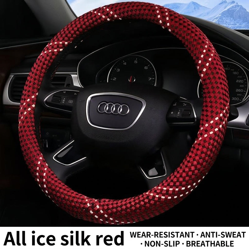 All-season universal wear-resistant car steering wheel covers, woven sweat-absorbing car handlebar covers, direct supply from wholesale manufacturers