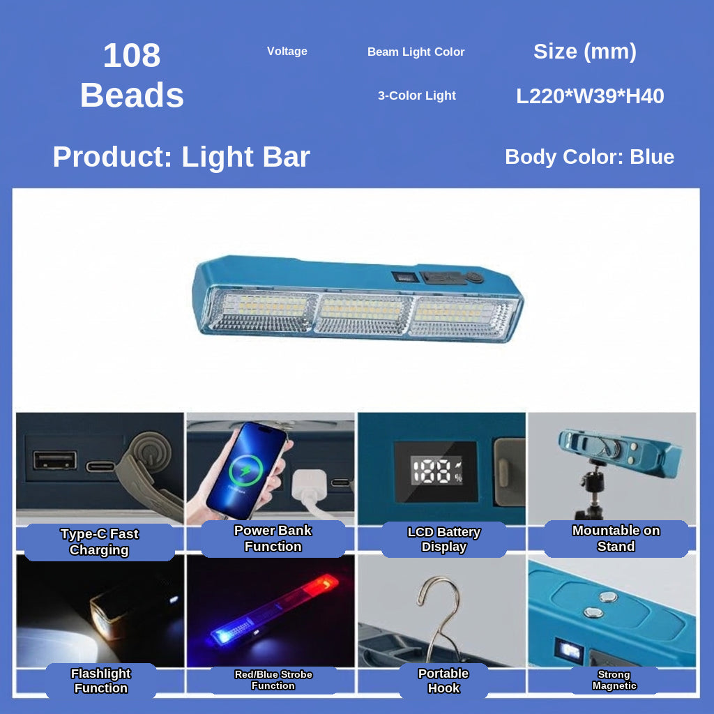 LED Camping Light Tube, Waterproof Tent Lamp