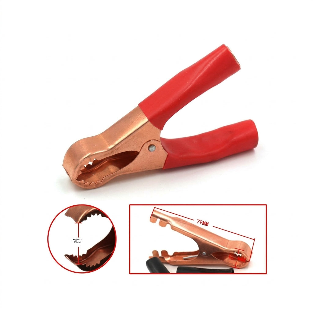 Red and black large and medium 50A charging crocodile clip with protective sleeve, 100A high current car crocodile clip power supply, copper plating