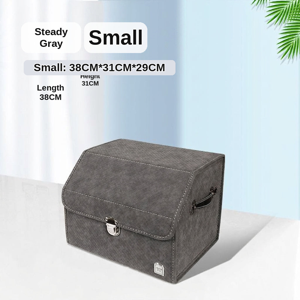 New woven pattern car trunk storage box, foldable car storage box, leather organizer box, factory wholesale