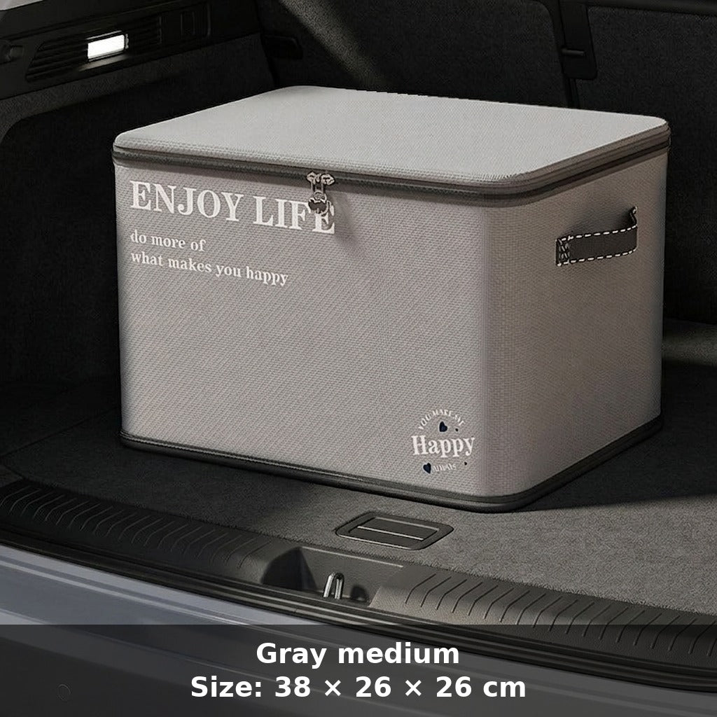 Car trunk storage box, foldable cartoon storage box, large-capacity car storage box, portable organizer box