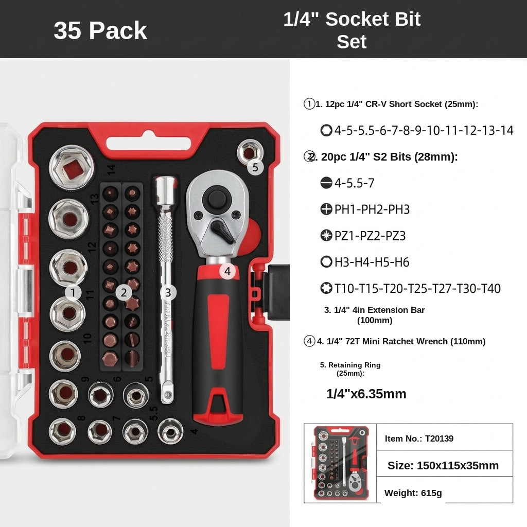 48-piece socket bit toolbox, electric drill, electric screwdriver socket box Phillips screwdriver bit