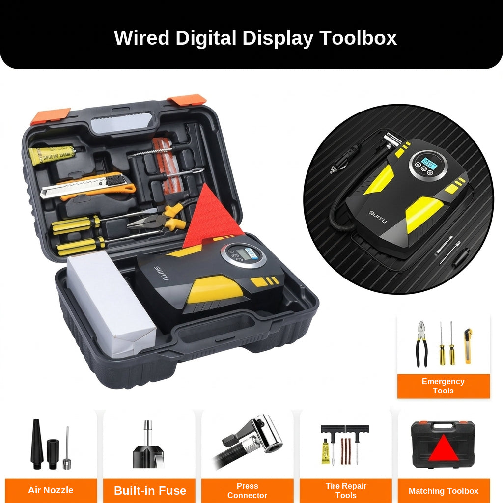 Car air pump digital display portable electric 12v tire inflator multi-function vehicle car air pump