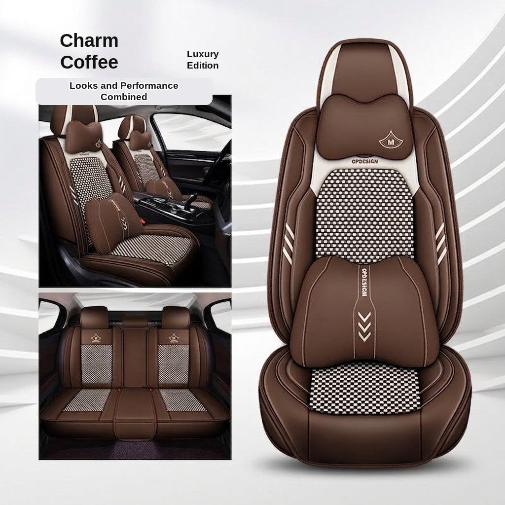 2024 car seat cushions, all-season universal, full coverage five-seater car seat cushions, summer breathable ice silk seat covers wholesale