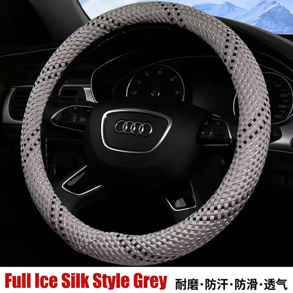 All-season universal wear-resistant car steering wheel covers, woven sweat-absorbing car handlebar covers, direct supply from wholesale manufacturers