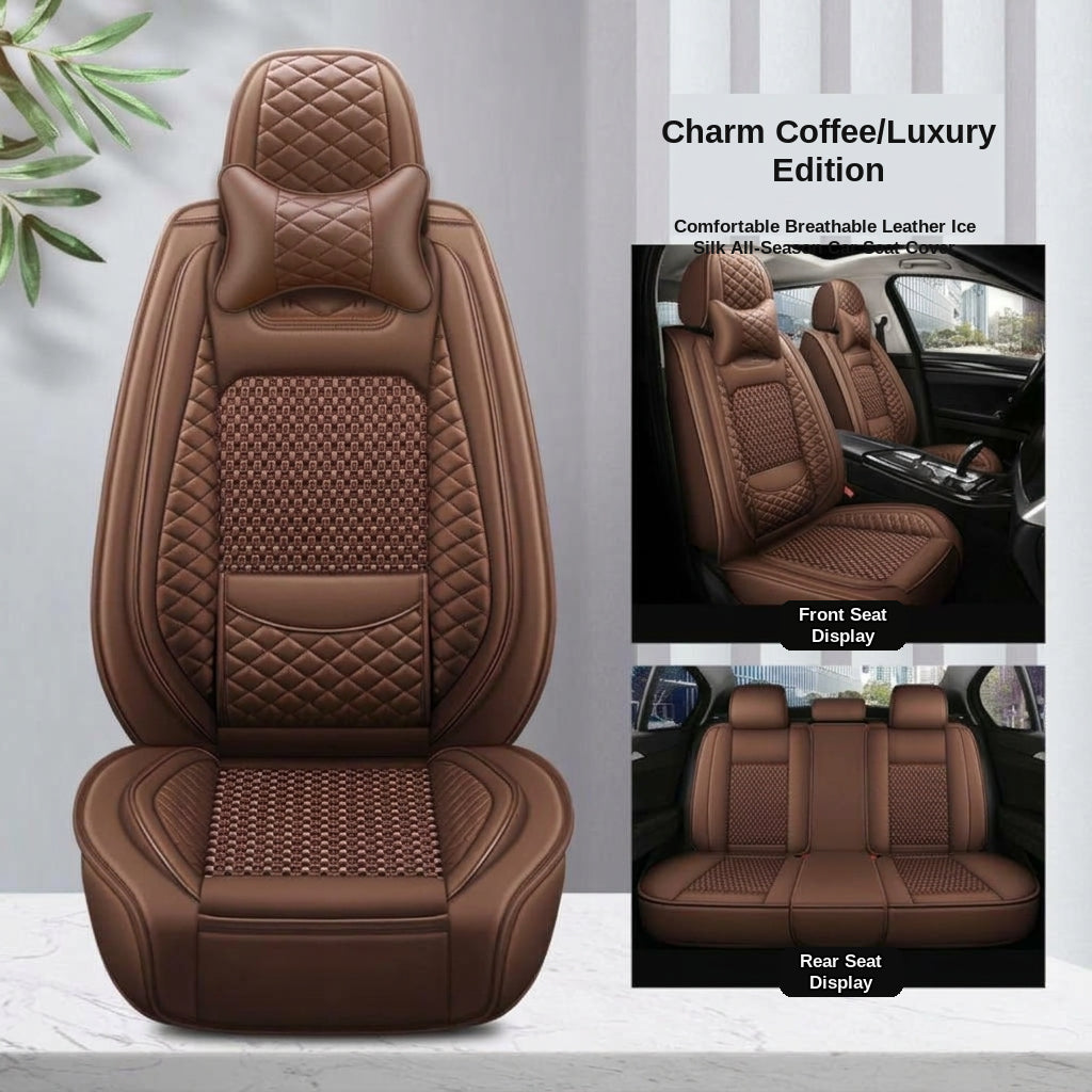 Cross-border foreign trade all-season dedicated seat cover full-coverage car seat cover leather seat cover summer ice silk seat cushion