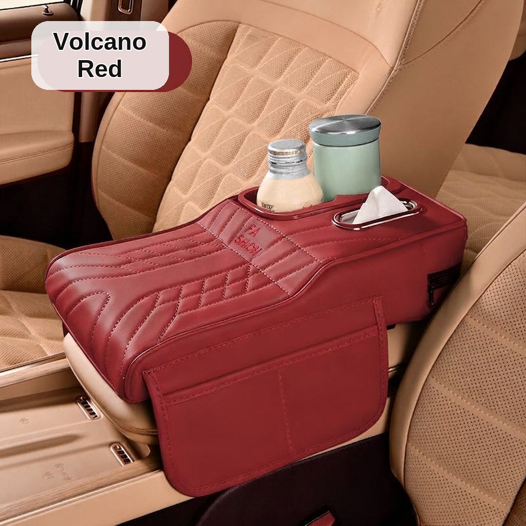 Multi-functional car armrest box water cup holder heightened central protective cover car tissue box supplies storage mat