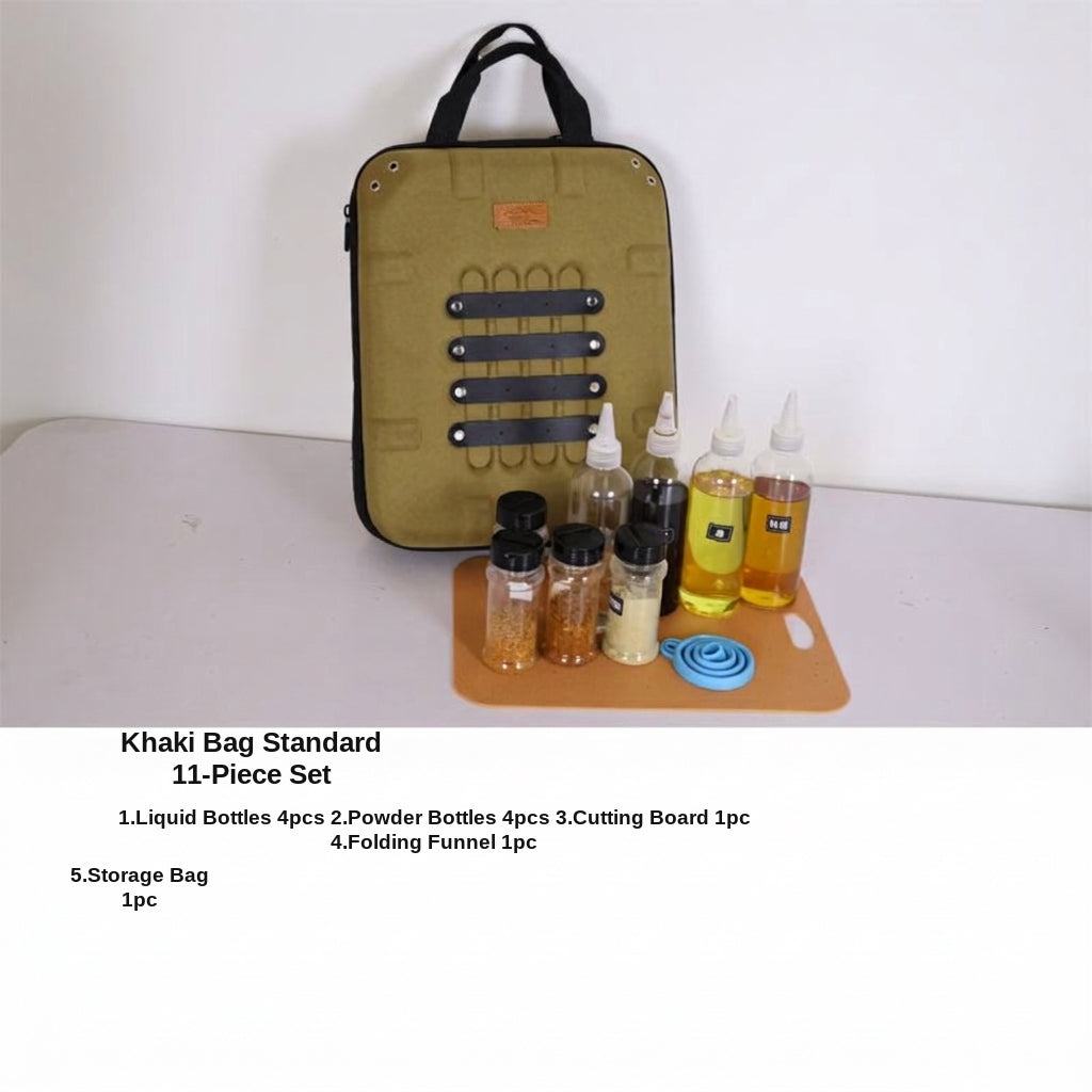 Outdoor portable seasoning knife set storage bag, camping and outdoor cooking bag, self-driving kitchen equipment set, EVA hard bag