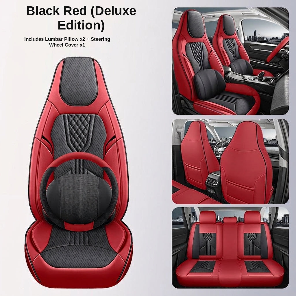 3D Nappa leather car full-coverage integrated headrest cover, all-season universal sports seat cover, leather seat cushion manufacturer wholesale
