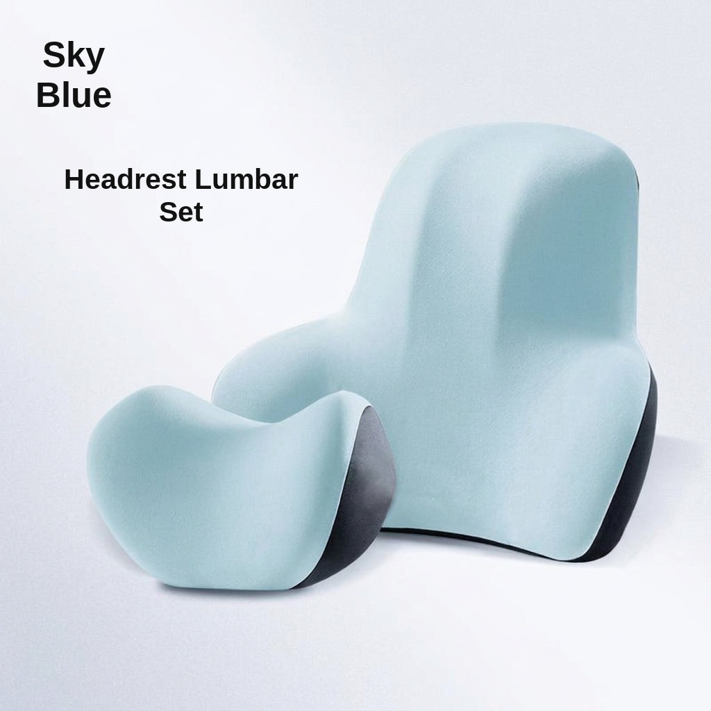 Car neck headrest lumbar rest removable and washable breathable driver's seat waist rest memory foam car artifact headrest in the car