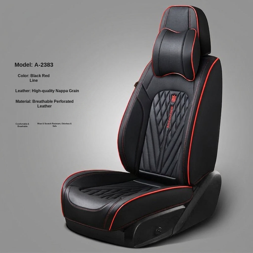 Car seat cushion Nappa leather breathable all-season universal seat cover, full-coverage high-end seat cushion car seat protective cover