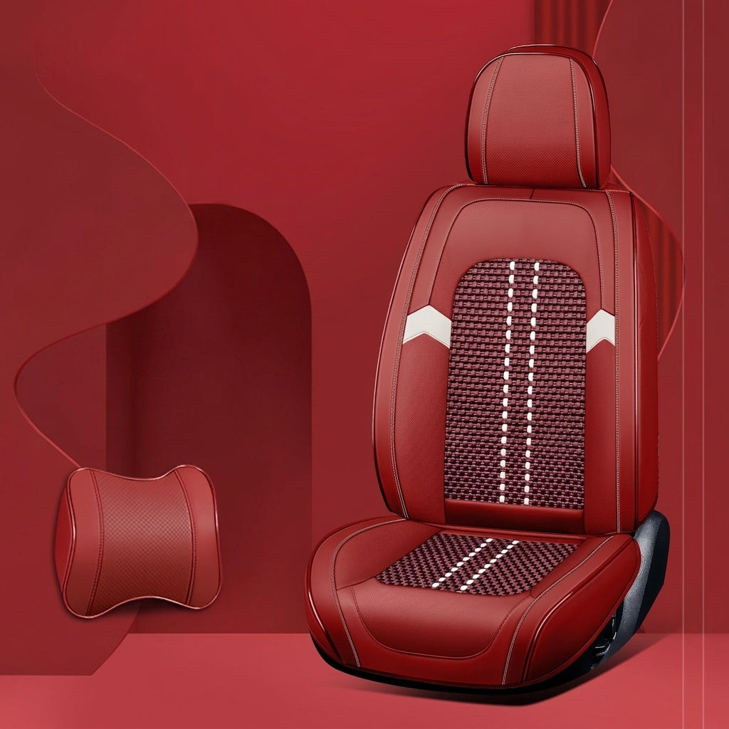 New fully surroundable car seat set, Napa leather car seat cushion, five-seat leather ice silk car seat cushion, universal split type
