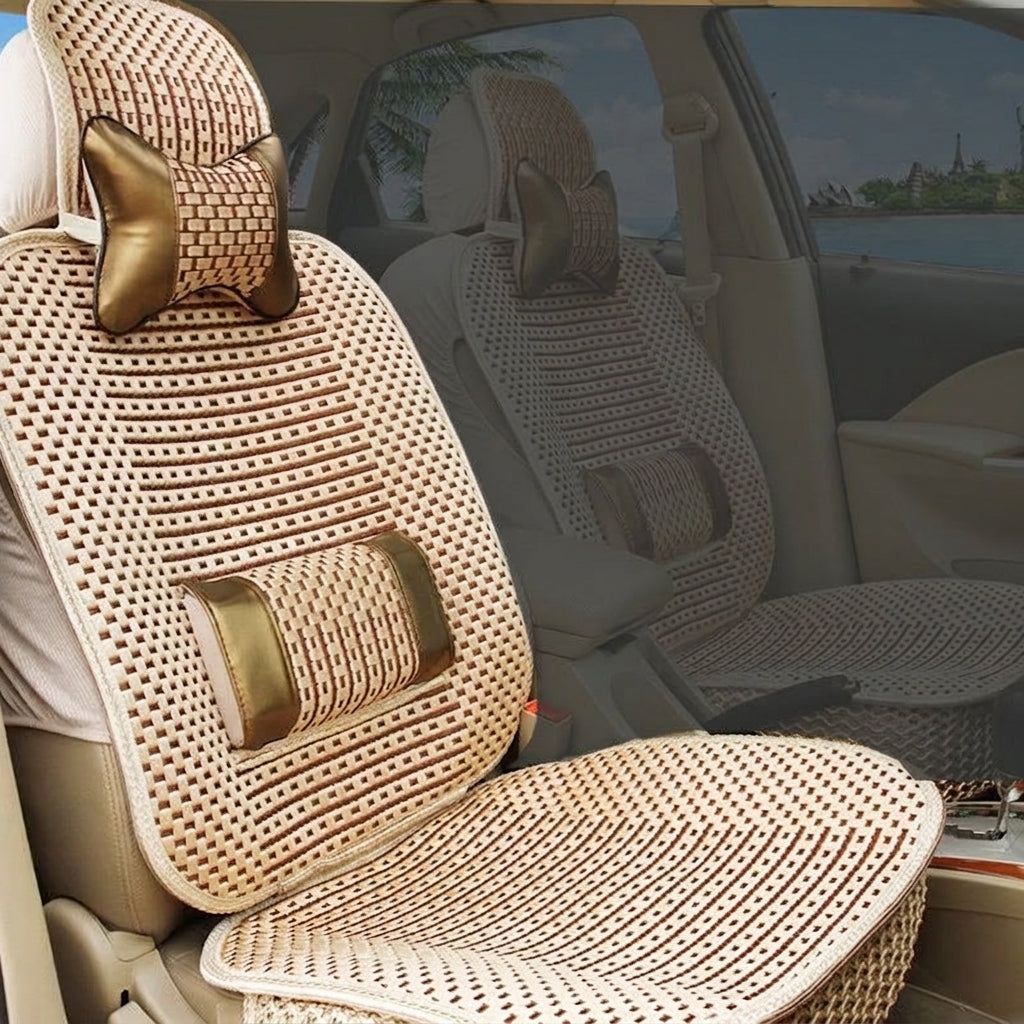 Car seat cushion all-season universal ice silk summer seat cushion full enveloping seat cover car interior seat cushion five seat cover cushion