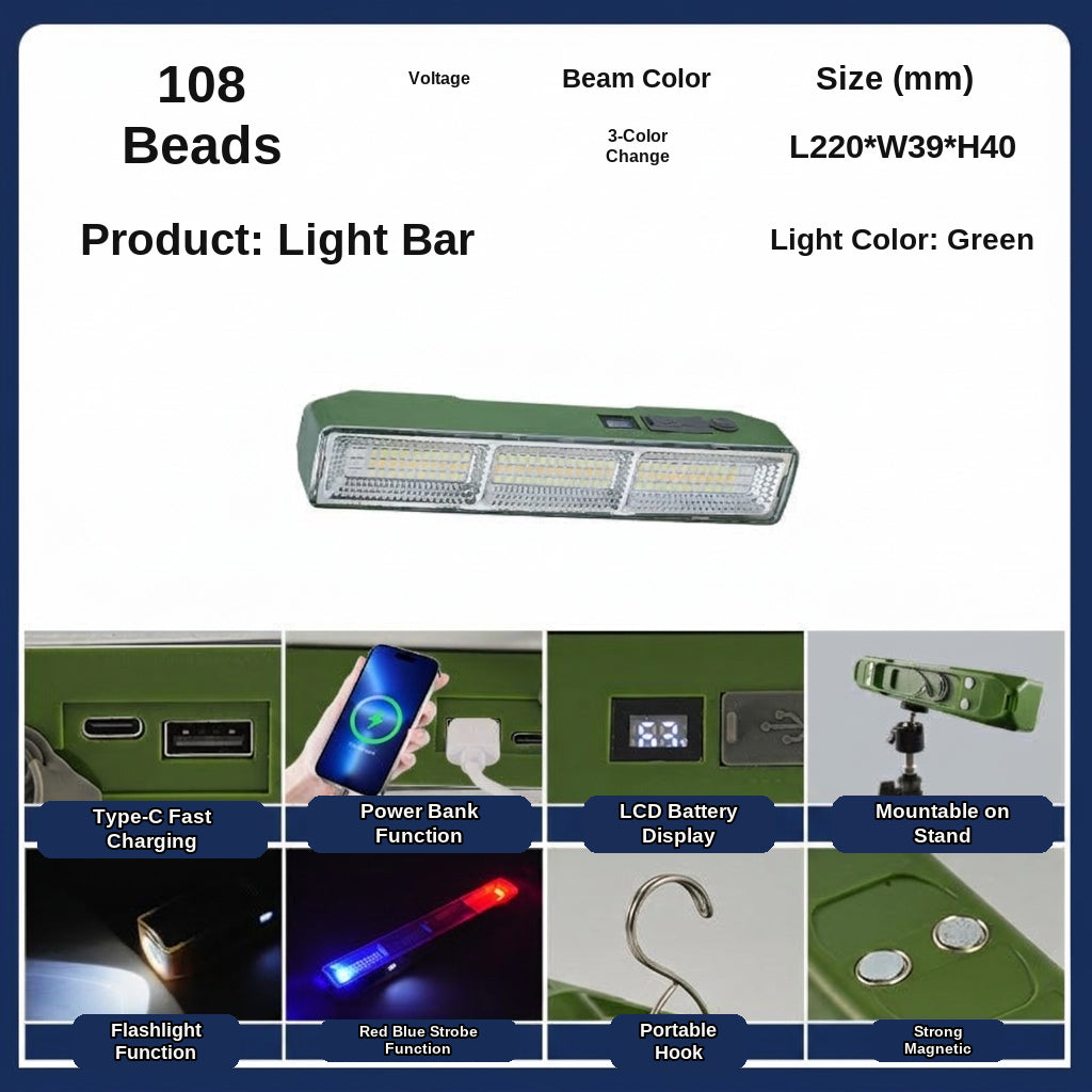 LED Camping Light Tube, Waterproof Tent Lamp