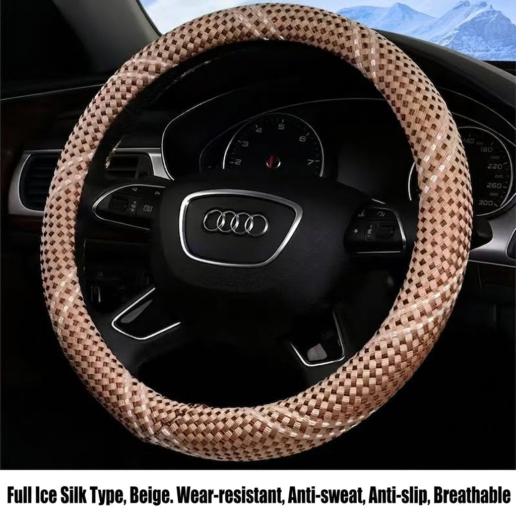 All-season universal wear-resistant car steering wheel covers, woven sweat-absorbing car handlebar covers, direct supply from wholesale manufacturers