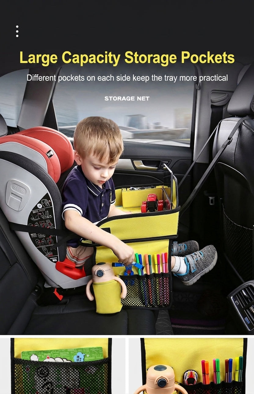 Cross-border car mini table, children's travel tray, car rear seat soothing tool, safety seat folding table