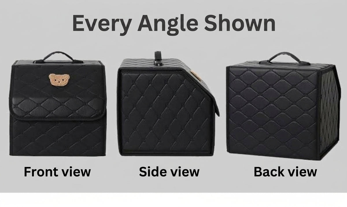 Car trunk storage box, leather multifunctional foldable storage box, storage box, storage box, car interior accessories
