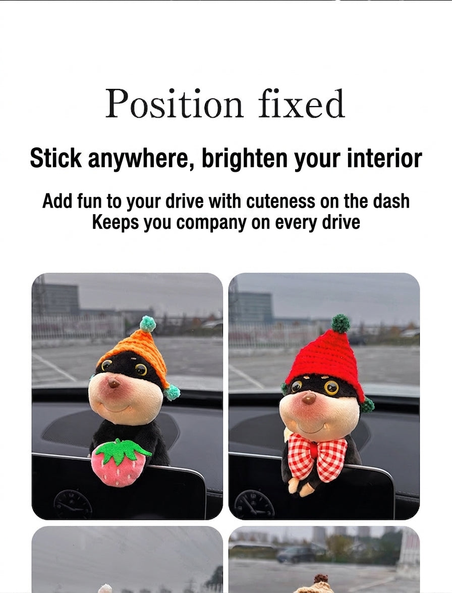 Car ornaments cute dolls bee dog car central control screen party doll display screen decoration car interior products