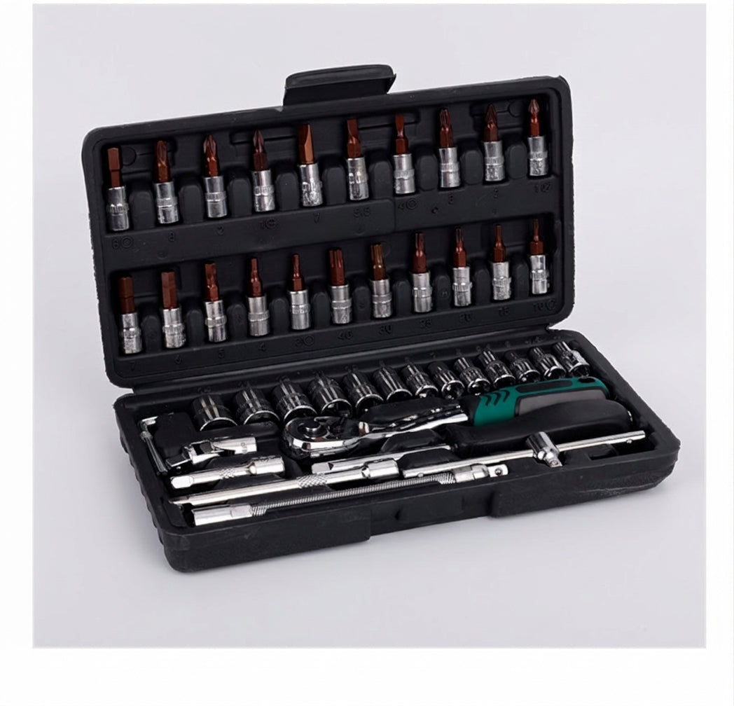 Natural S2 Bit Head 72-Tooth Ratchet Wrench Auto Repair Mechanical Repair Household Repair Sleeve Tool Set Hardware Toolbox