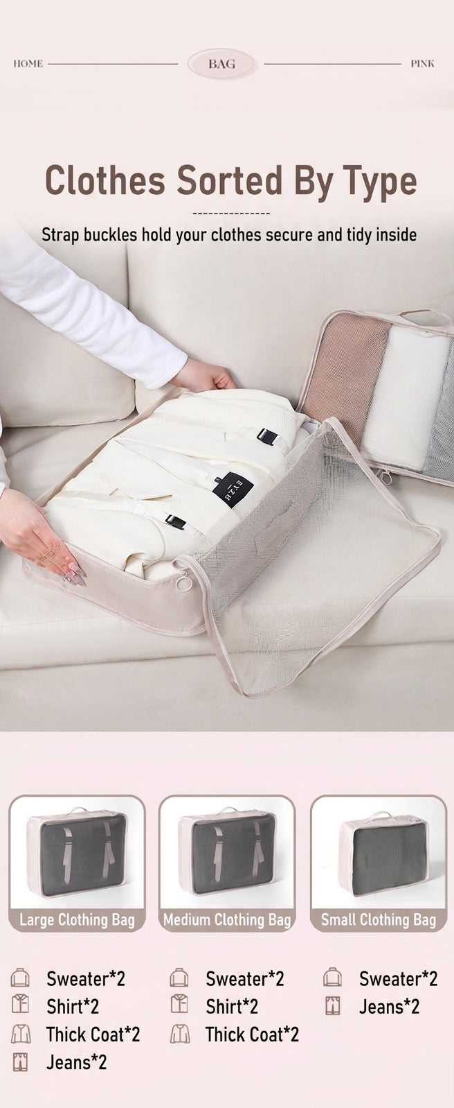 Travel Storage Organizer Set - 7 to 10 Pieces