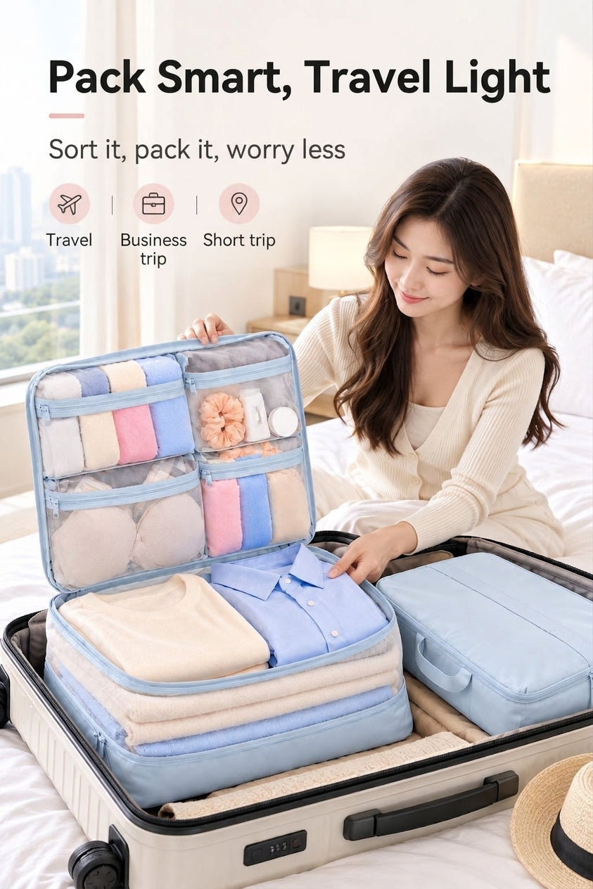 Travel Storage Bags, Five-in-One Compressible Set