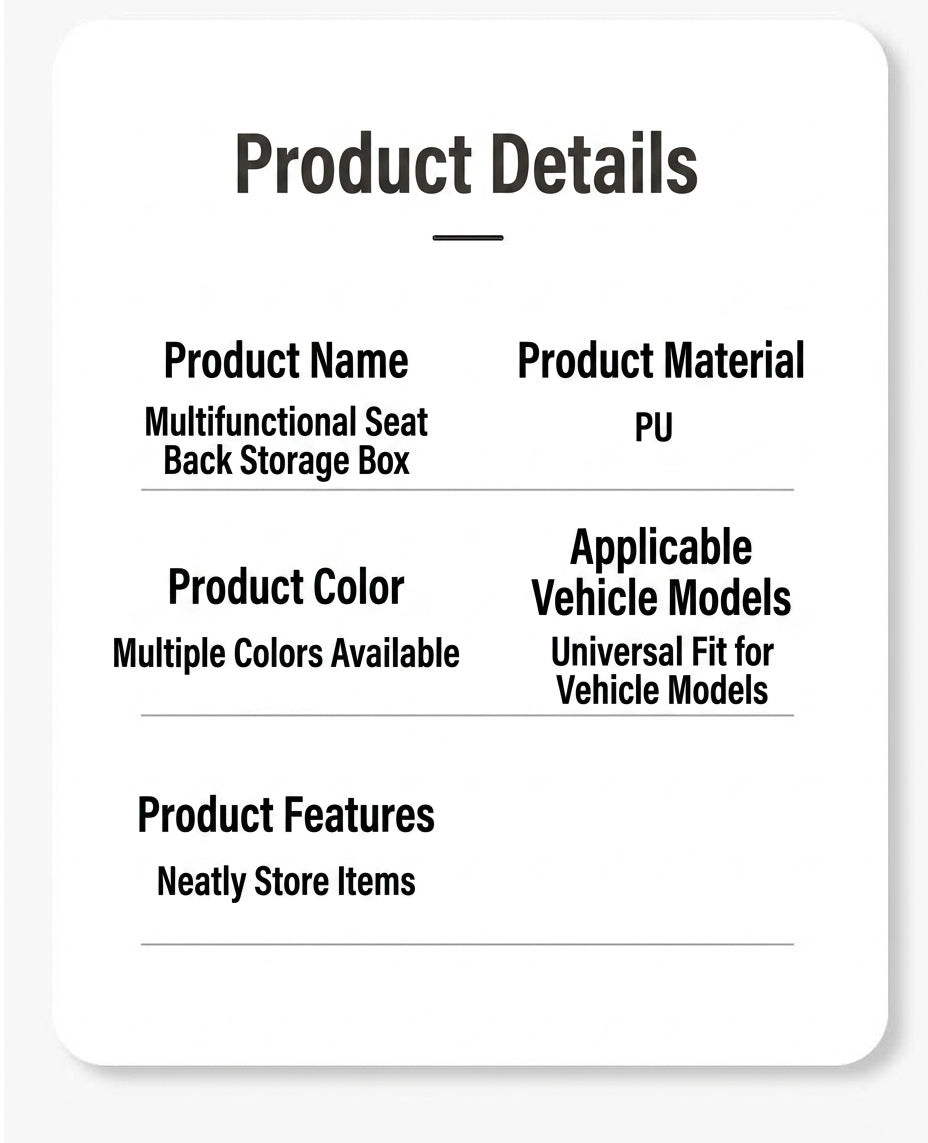 Multifunctional storage bag for car seats, tissue boxes, car storage bags, hanging bags, water cup holders in the car