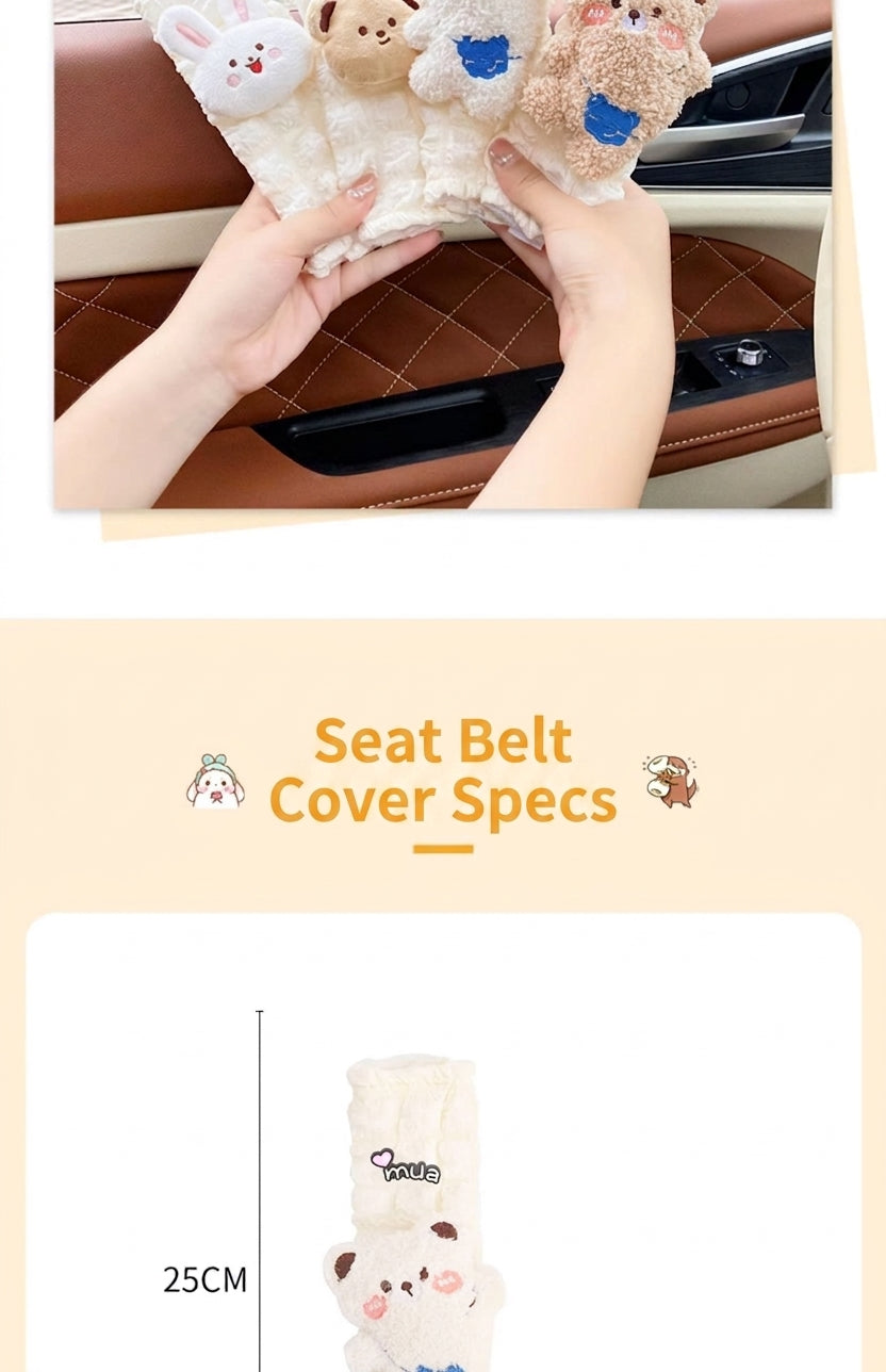 Car seat belt shoulder pads, creative cute children's anti-strain safety belt, and a pair of decorative protective covers