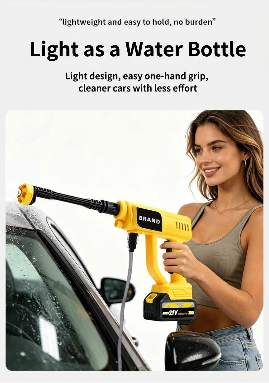 Cross-border lithium battery wireless car wash water nozzle, high-pressure, high-power car wash tool, home portable car tool