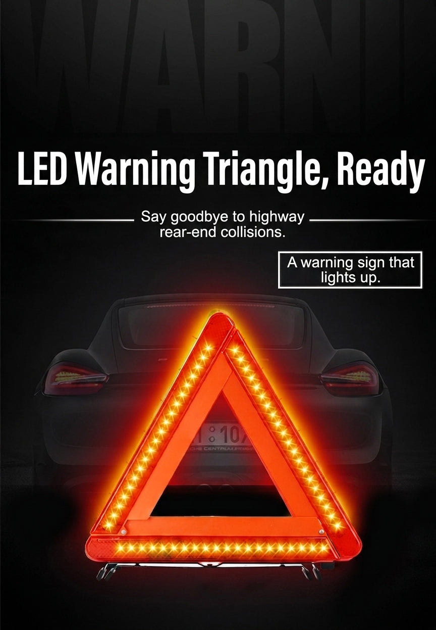 LED lighted tripod automotive safety triangle cross-border dedicated for rear-end collision prevention vehicle-mounted emergency bracket