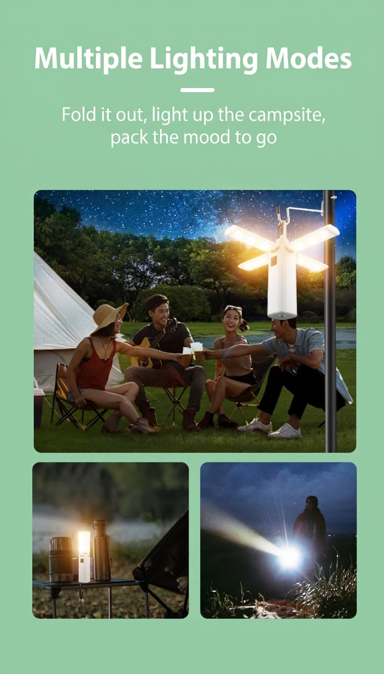 Camping Tent Light, Four-Leaf Foldable LED