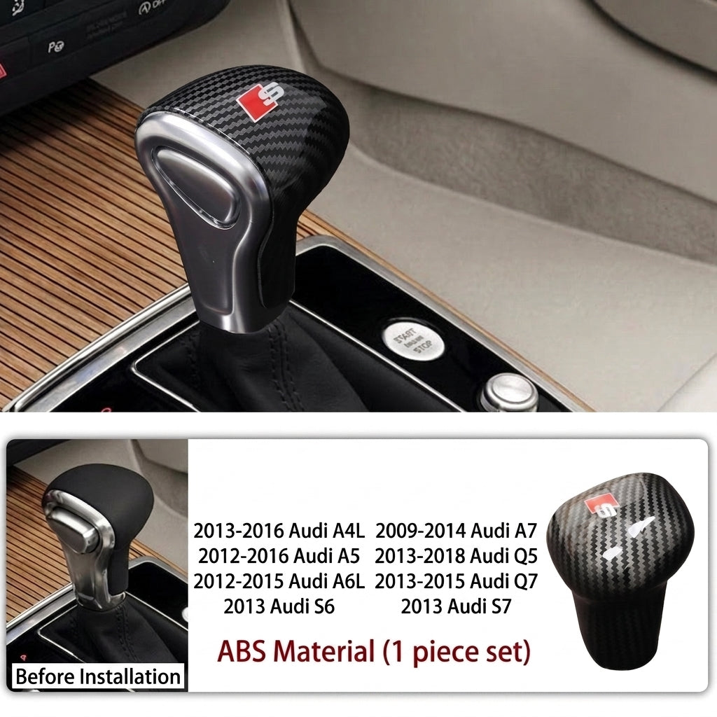 Suitable for Audi A6L A4L Q5LA3Q7Q2L gear shift cover, carbon fiber texture gear lever cover, and automotive interior modification