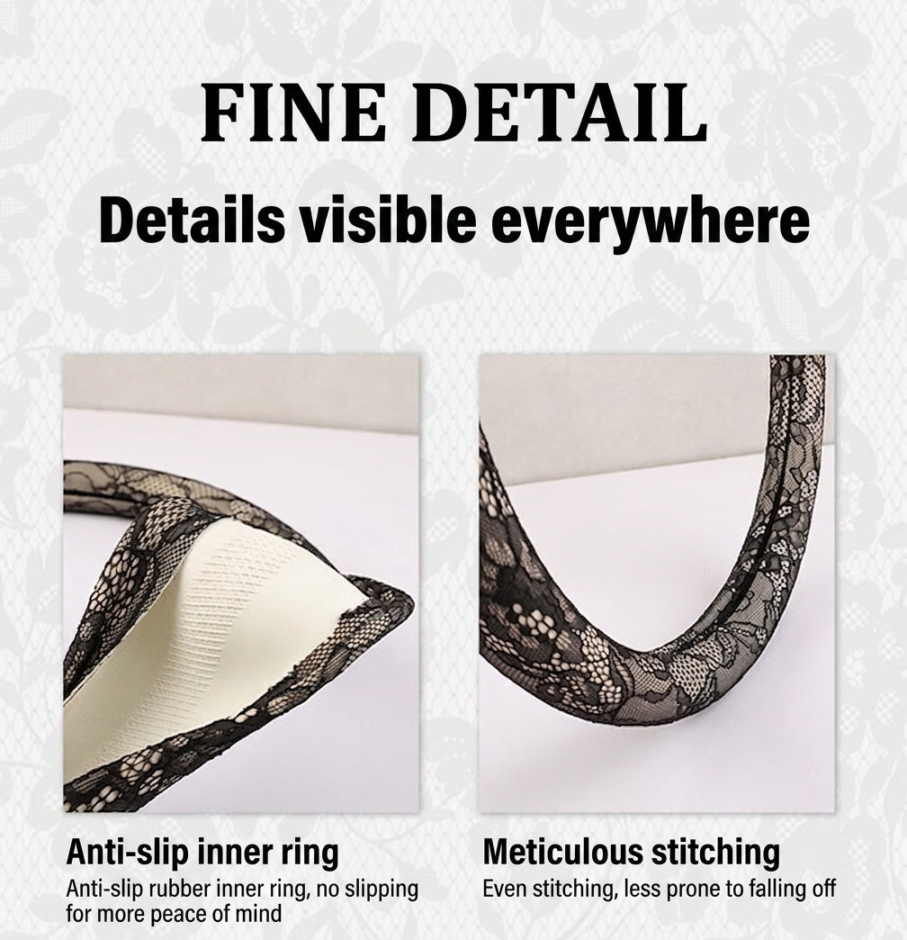 Lace car steering wheel cover, anti-slip decoration, all-season universal one-piece dropshipping, cross-border e-commerce trending sporty style
