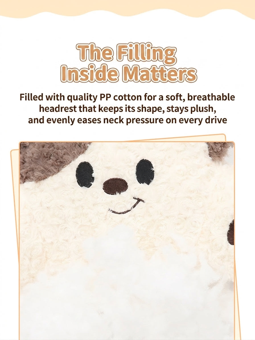 Car headrest, neck pillow, a pair of female driver pillows, cute dogs, car cushions, car seats, lumbar and neck pillows