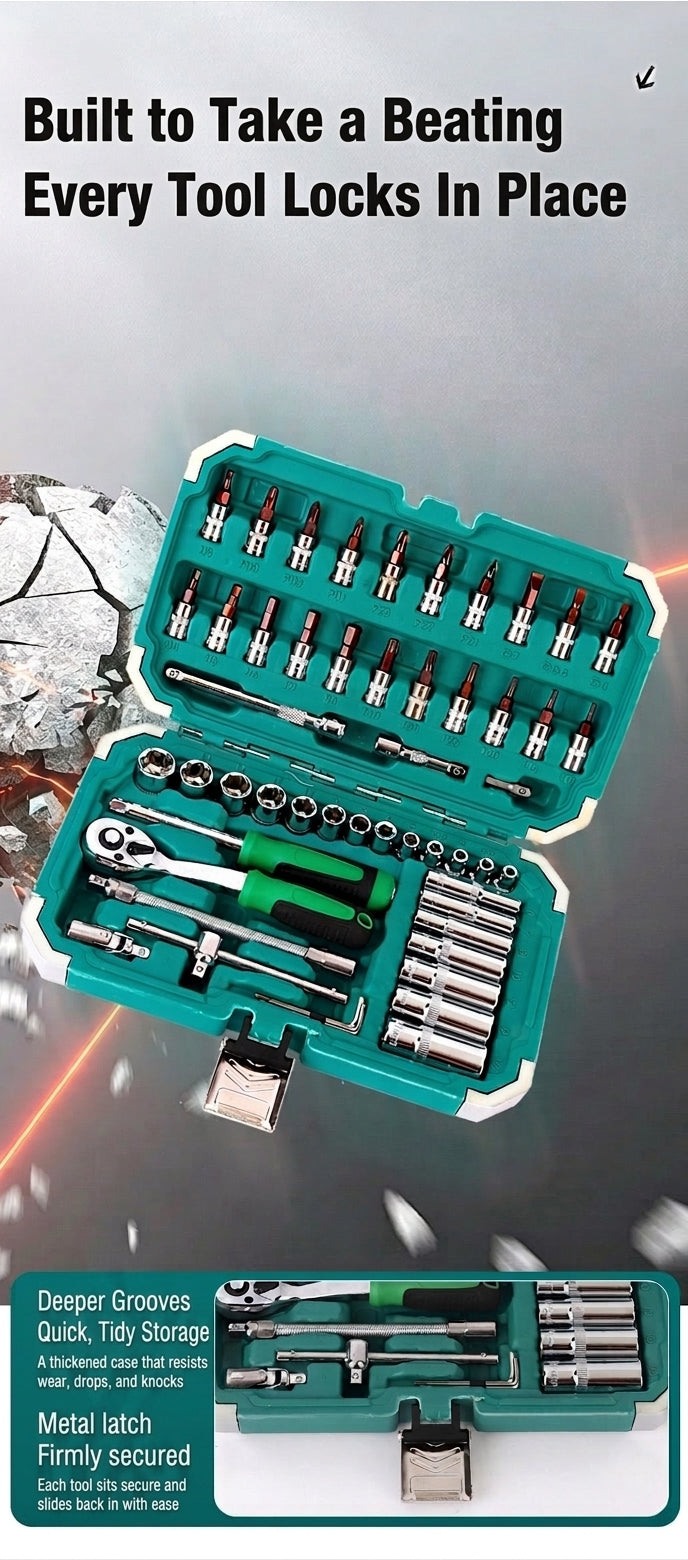 Auto Repair Tool Kit, 55-Piece Socket & Wrench Set