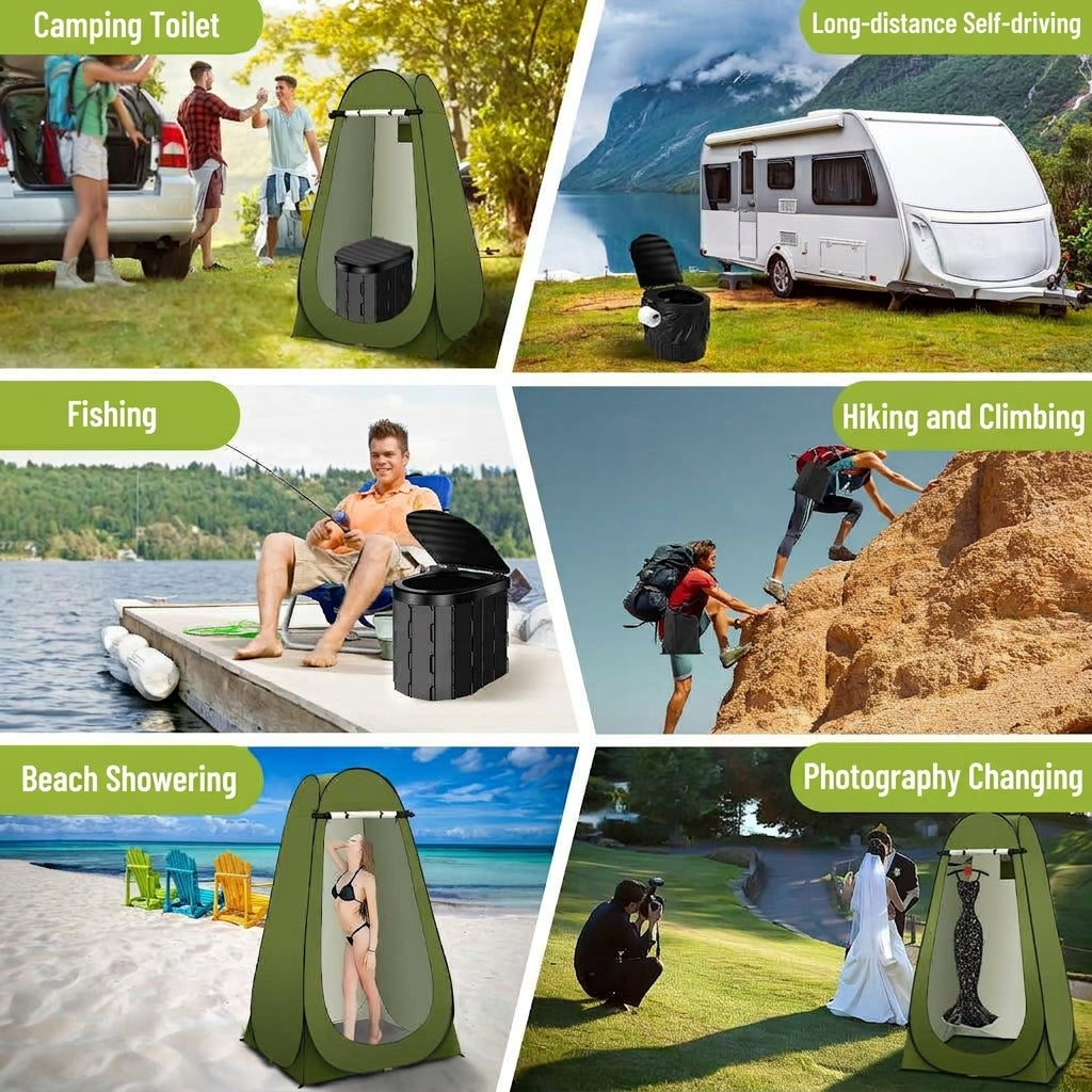 2025 Cross-border Hot Outdoor Shower Tent, Shower Bag, Toilet Combo, Changing Tent, Solar Drying Water Bag