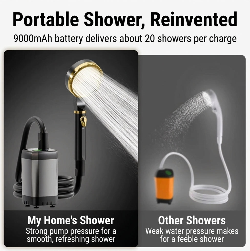 Portable Electric Shower Pump with Battery