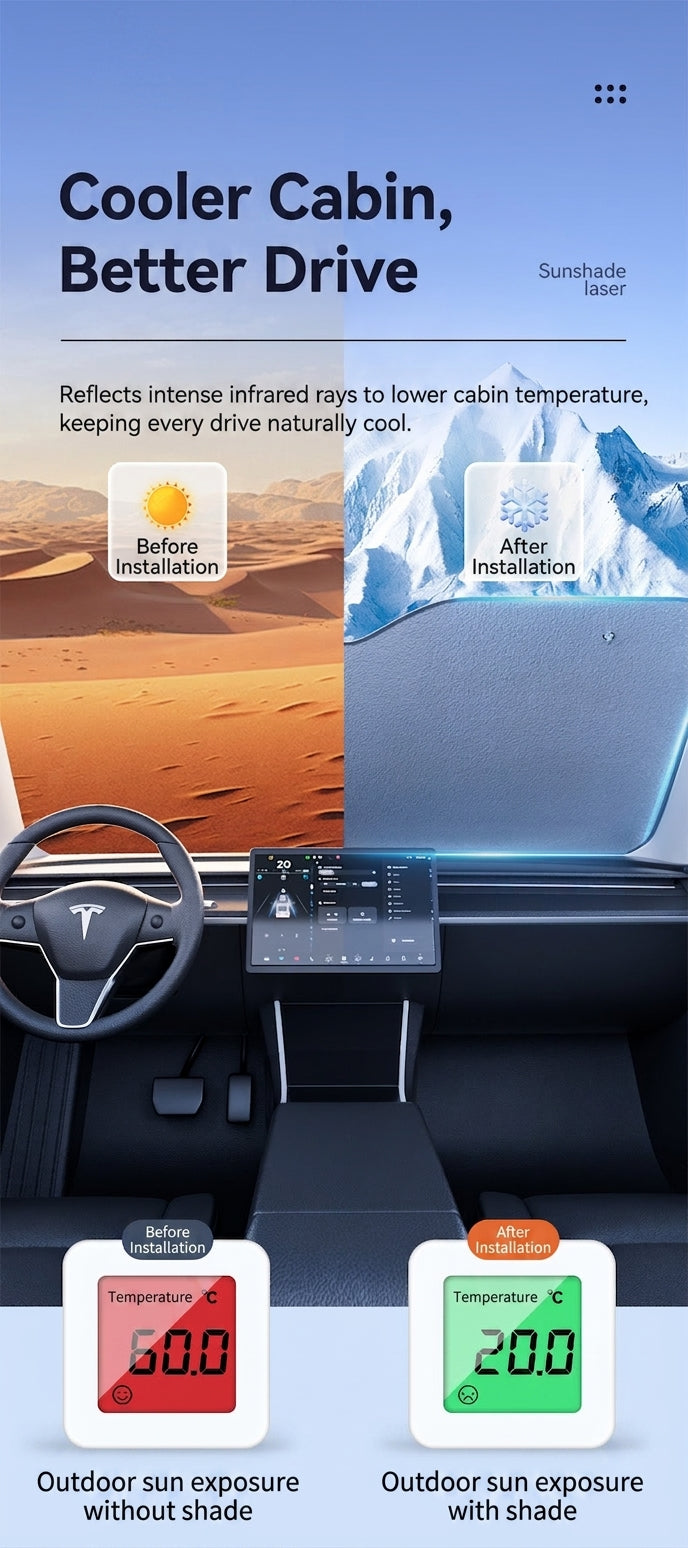 Car sunshade laser type sun protection and heat insulation summer sunshade car front windshield window sun gear