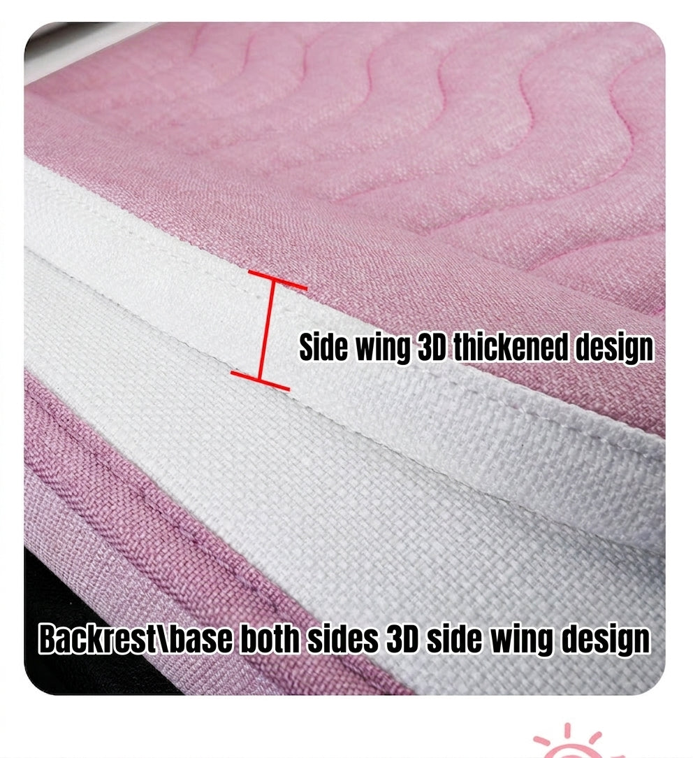 Cartoon car seat cushion, all-season universal all-round car seat cover, linen fabric art seat cushion, winter goddess seat cover