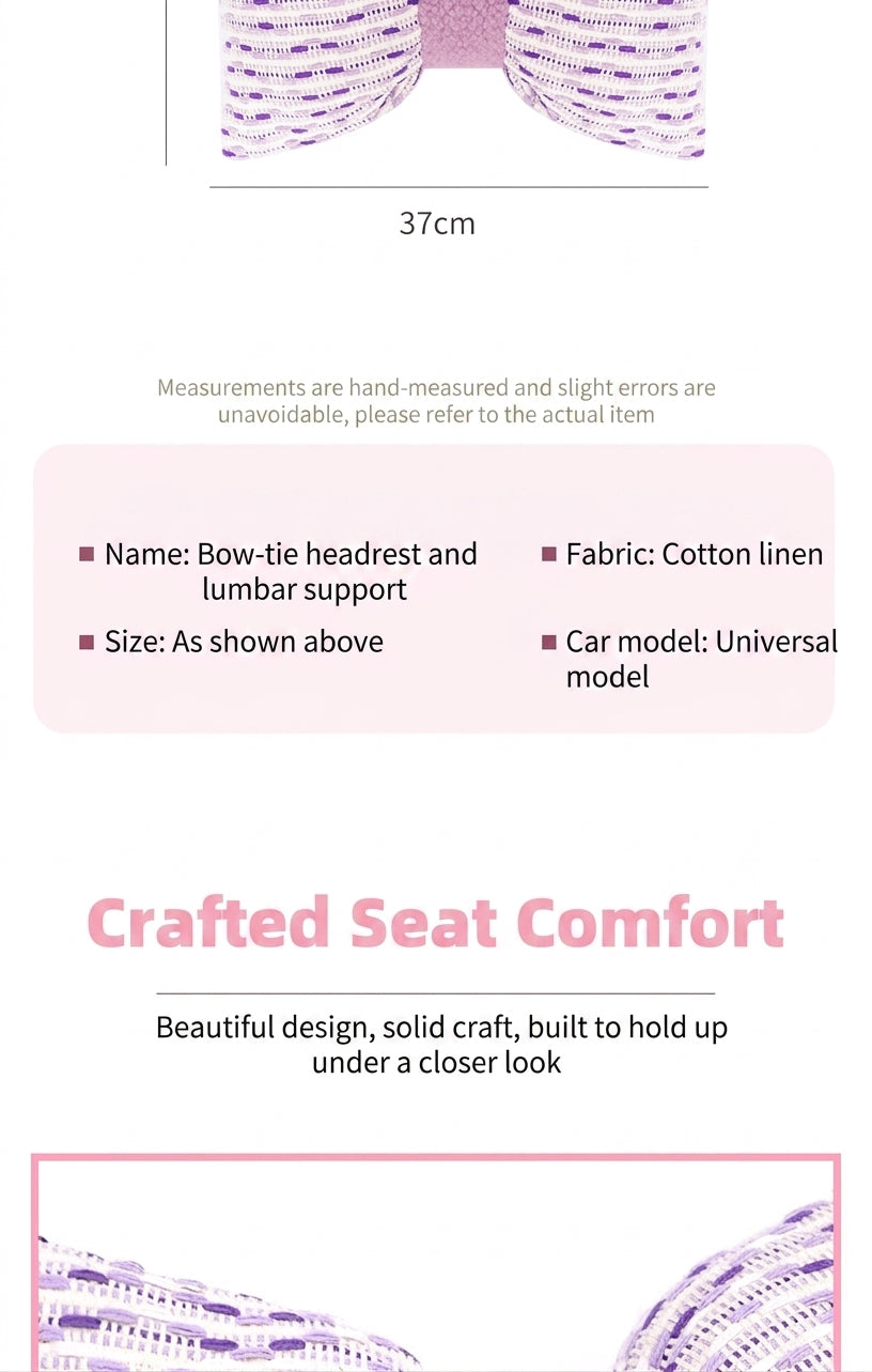 Car headrest neck support pillow for car cushions, car seat lumbar cushion set, for the driver's seat and for women's lumbar support