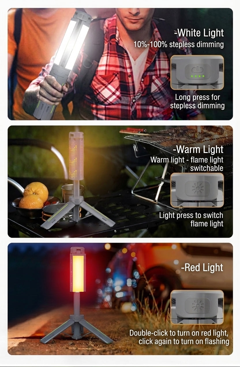 Camping Light with Telescopic Stand - Retractable