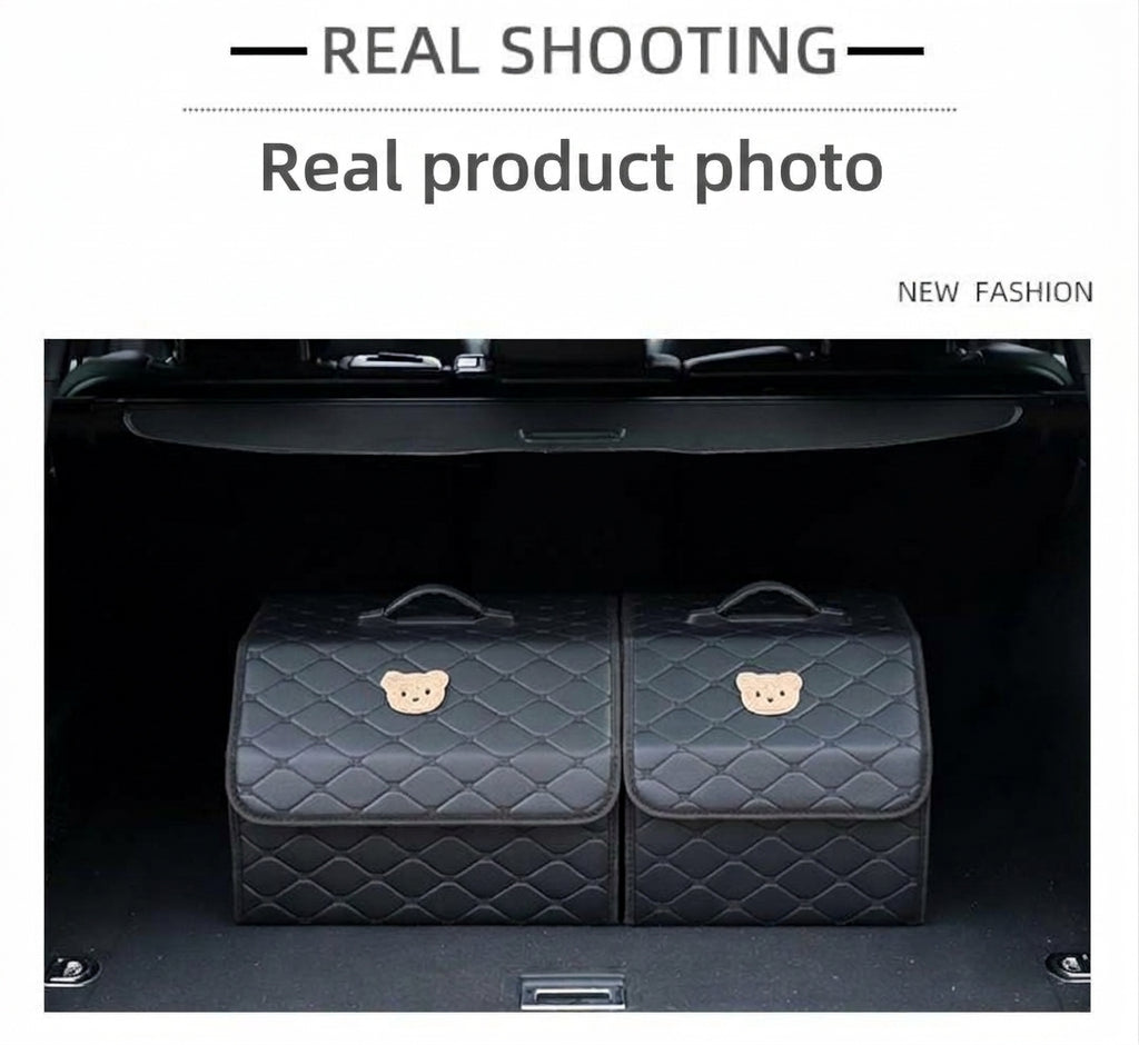 Car trunk storage box, leather multifunctional foldable storage box, storage box, storage box, car interior accessories