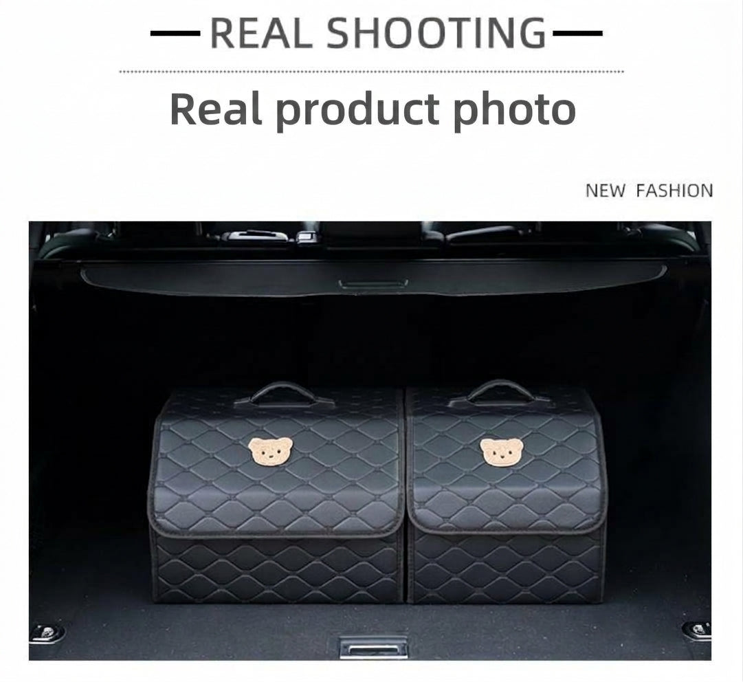 Car trunk storage box, leather multifunctional foldable storage box, storage box, storage box, car interior accessories