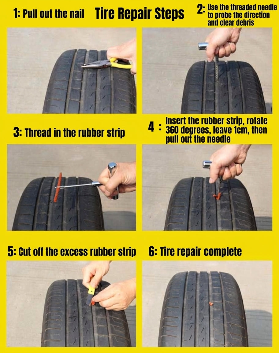 Car Repair Tool Set - Emergency Tire Repair Kit