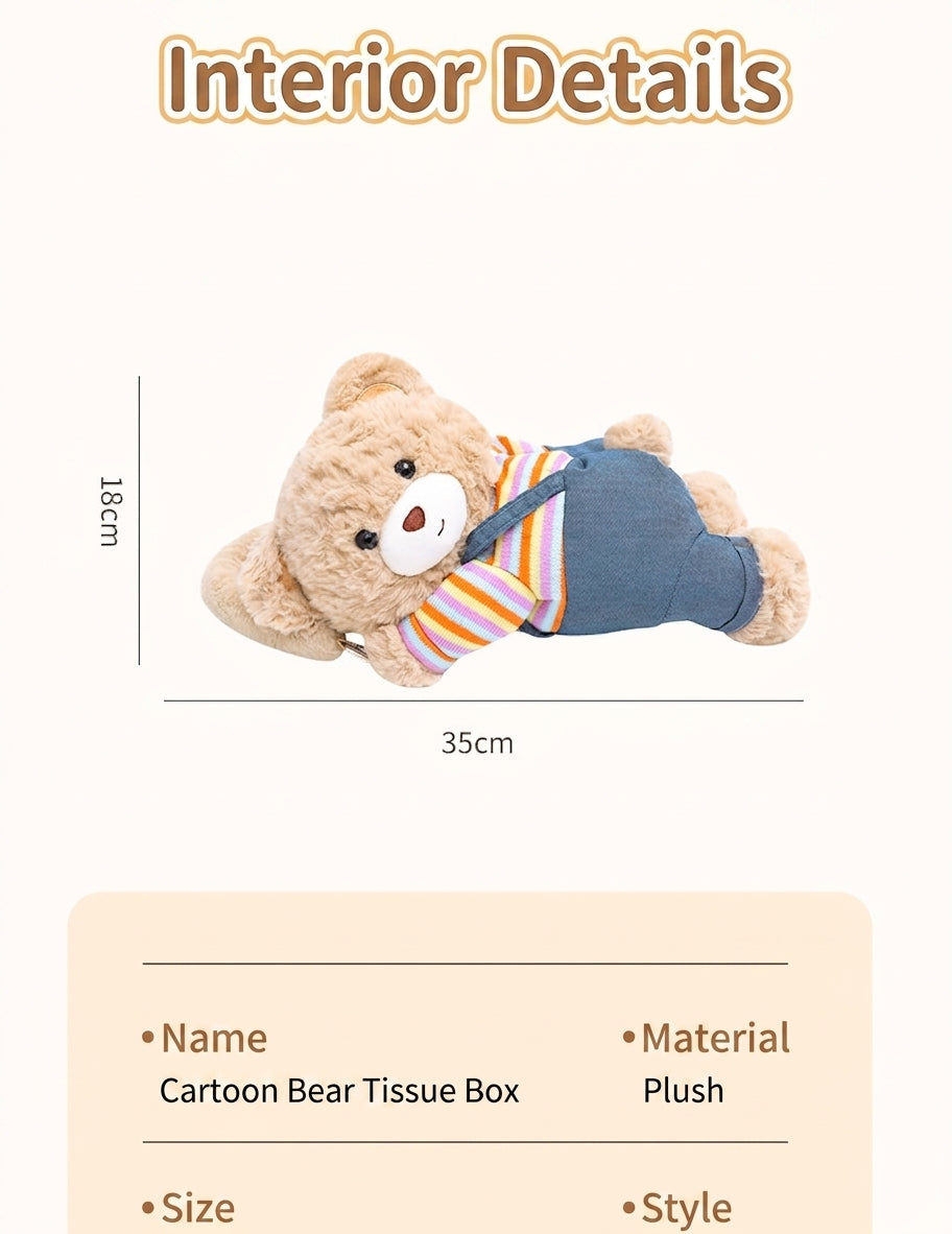 Car tissue box hanging car drawer box bear creative cute practical doll in the car tissue bag hanging bag