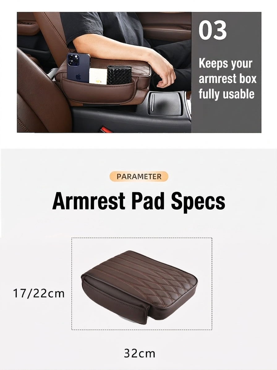 Manufacturer cross-border direct sales of dual-sided pocket-style car armrest box mats, universal hand and center height increasers