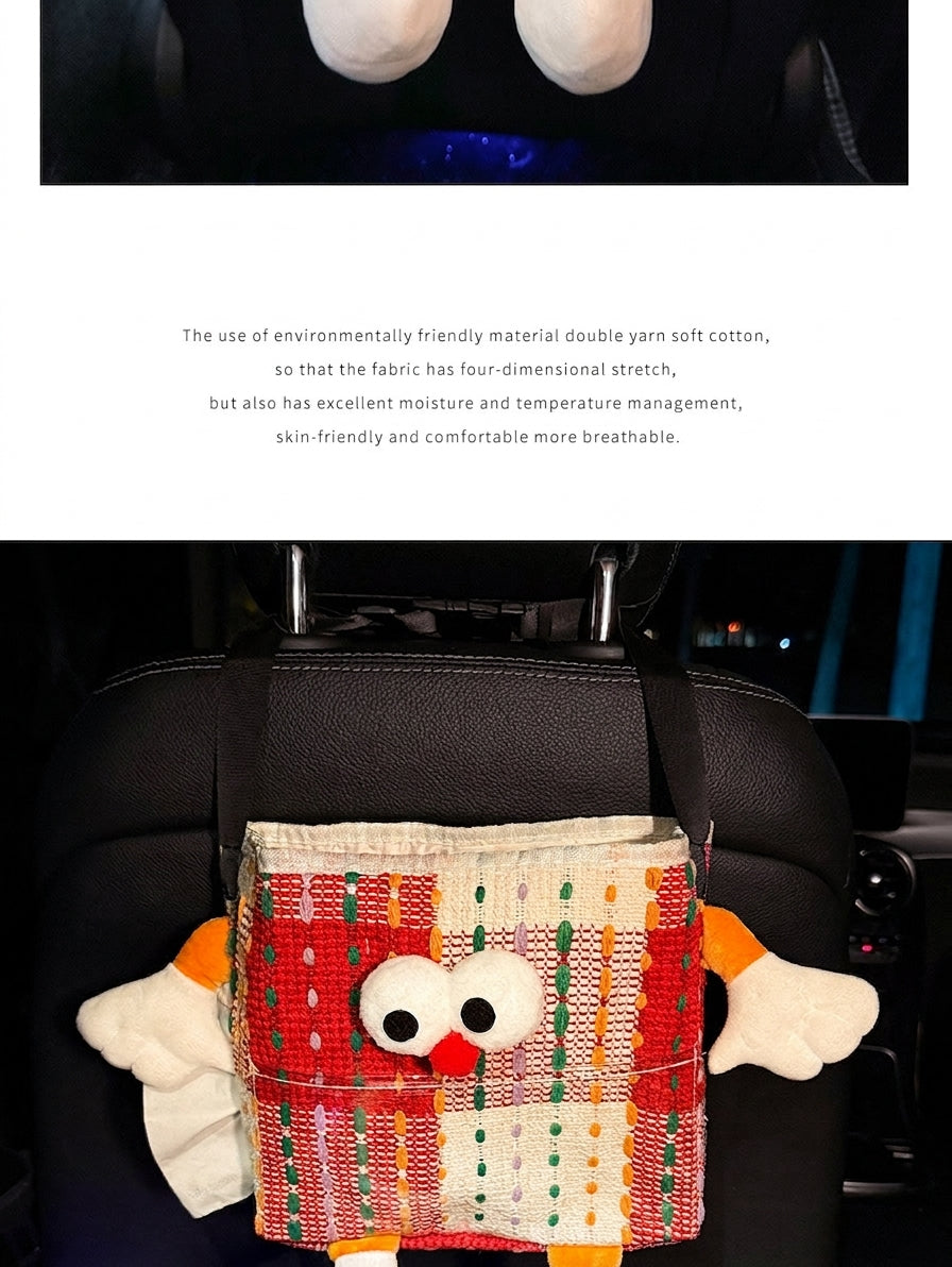 Car trash bin, waterproof two-in-one storage box for car seatbacks, plastic storage container for automotive supplies