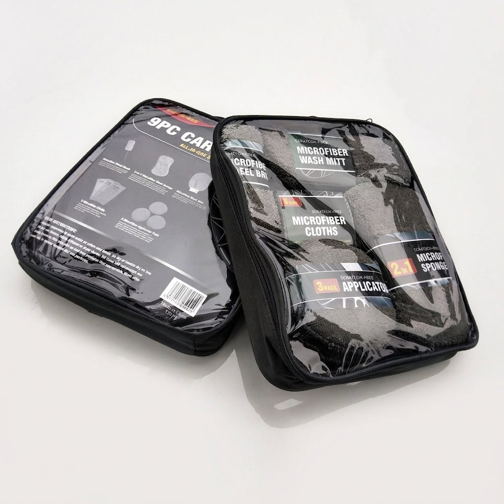 Car Wash 9 Piece Set Car Towel Home Car Beauty Cleaning Gloves Towel Wipes Waxing Sponge Wheel Brush